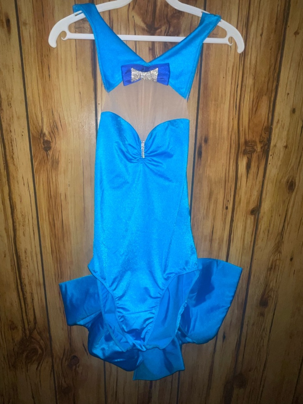 Royal Blue Dance Leotard with Decorative Bow